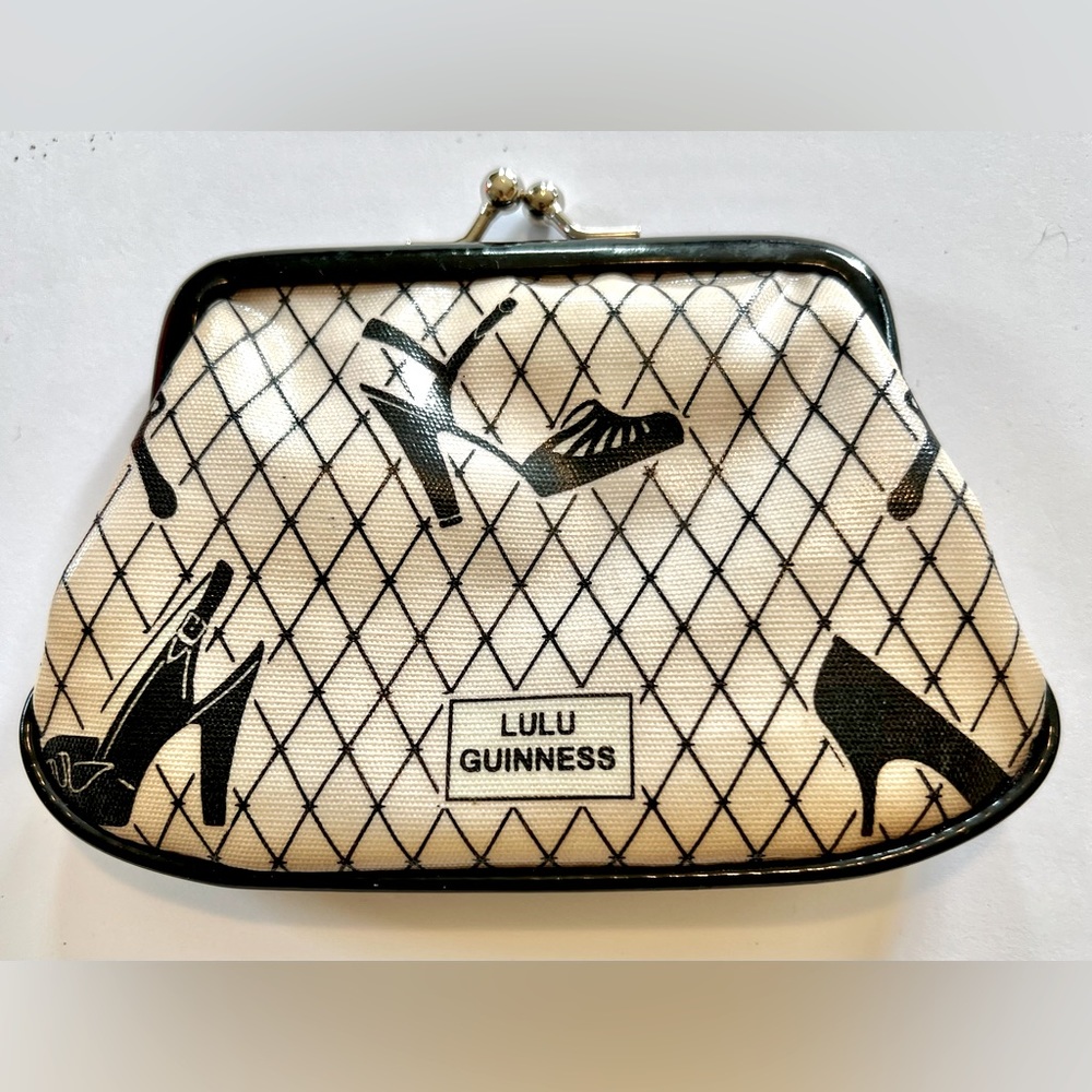 Lulu Guinness Vintage Retro Change Purse Shoe Pattern Pre Owned.
